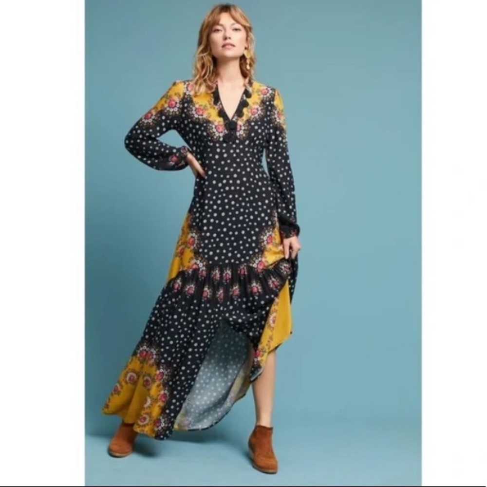 Anthropologie x Farm Rio floral maxi dress